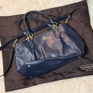 Coach Dark Blue Leather Colette Satchel